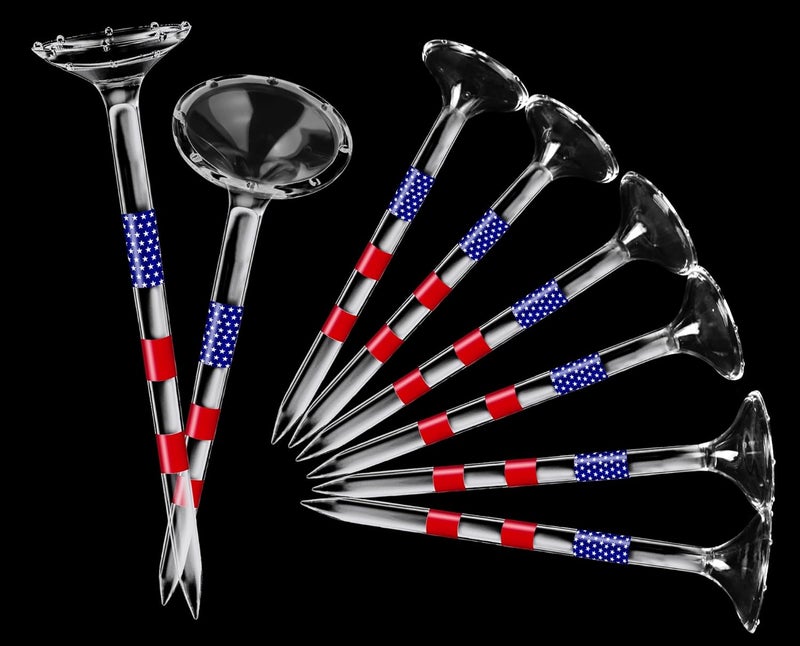 prowithlin Golf Tees 3 1/4'' Unbreakable Transparent Acrylic, Plastic Reduce Side Spin & Friction, Long Tee Bulk with Big Cup & 8 Prongs Golf Accessories for Men 50 Pack - Image 1